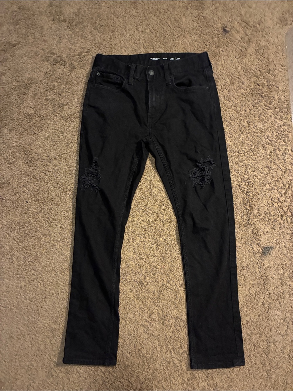 Old Navy Men's Black Slim custom Distressed Jeans